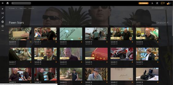Plex gir deg mulighet til å vise filene dine på TV-en via Chromecast. Legg merke til Google Cast-ikonet oppe i det høyre hjørnet. .