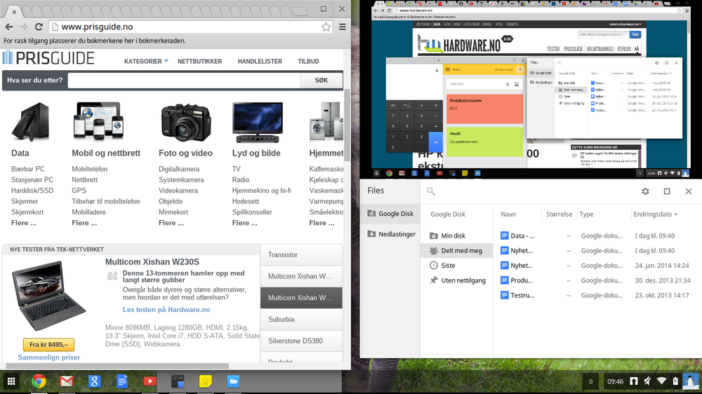 Slik ser Chrome OS ut.