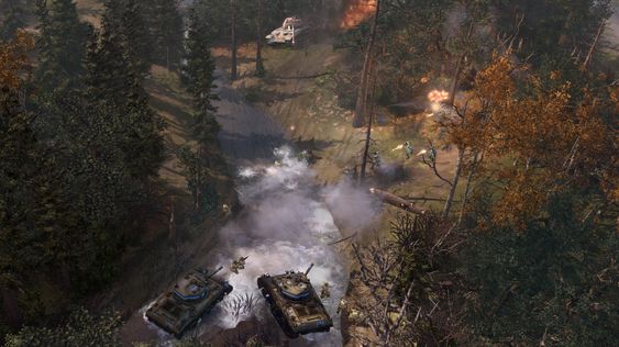 Stridsvogn i en elv? Går det? (Skjermbilde: Relic Entertainment).