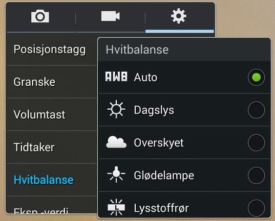 Velg manuell hvitbalanse hvis automatikken gir deg bilder med feil farger.