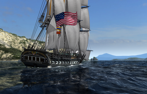 Dette er en replika av USS Constitution.