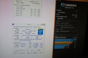 Vi fikk Intel til å kjøre Cinebench-testen et par ganger ekstra, og sannelig holdt frekvensen seg. Men varmt ble det.