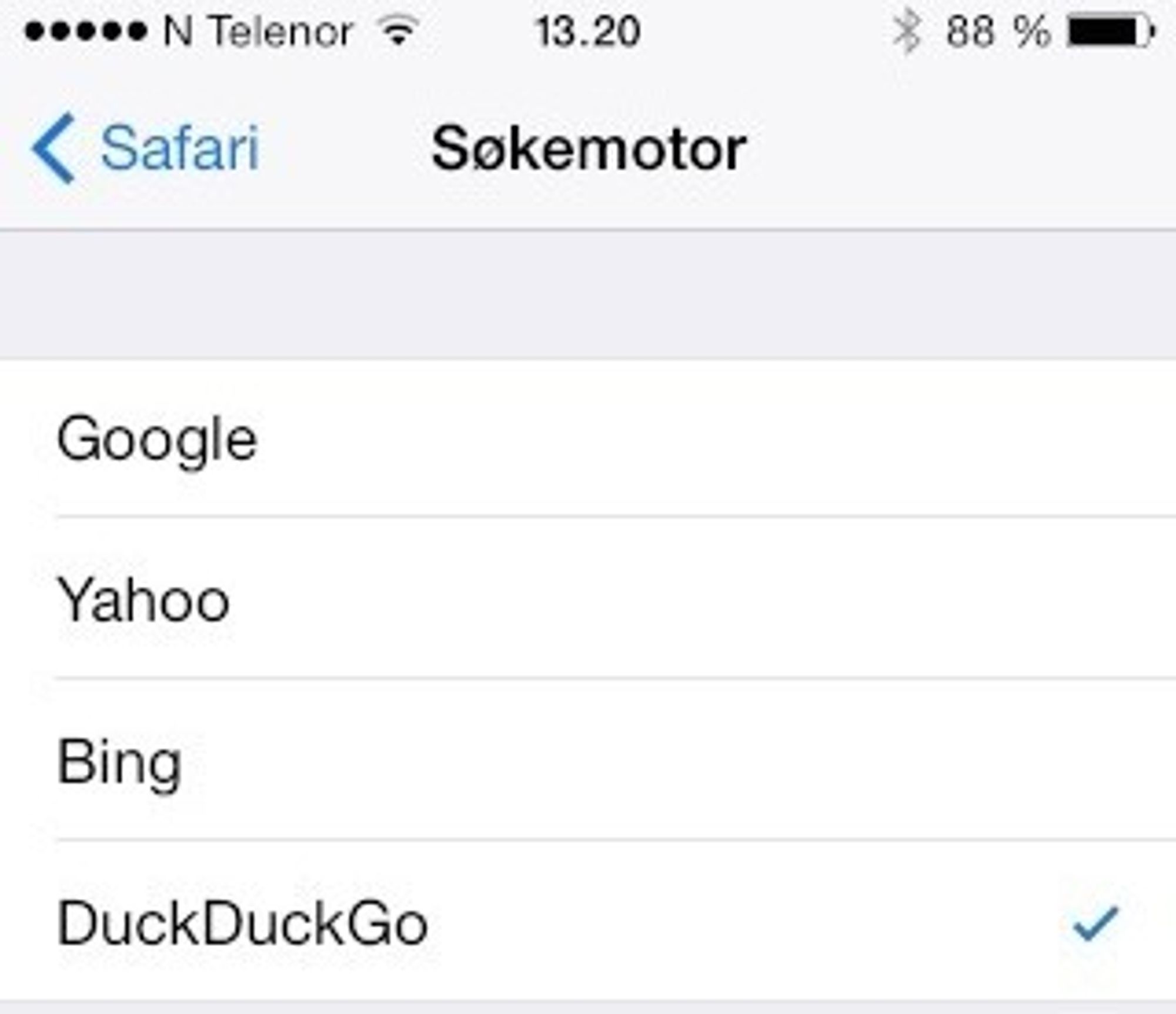 DuckDuckGo dukker opp som alternativ også i iOS 8.