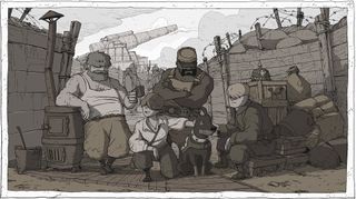 Emile, Karl, Freddie, Anna og sanitetshunden Walt (Skjermbilde: Ubisoft).