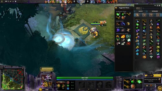 Den største butikken for Dota 2-spillerne er i basen.