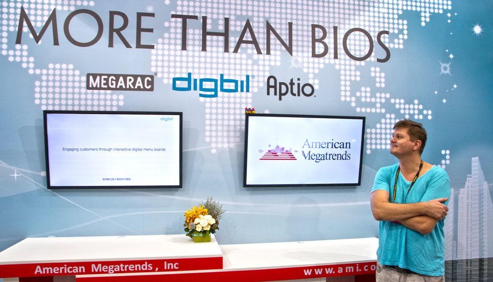 Clas Sigvartsen på AMI-standen i forbindelse med årets Computex-messe.