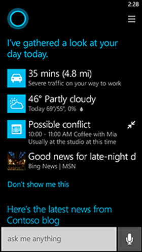 Cortana skal være din nye, personlige hjelper.