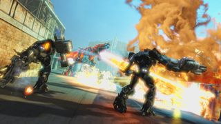 Det blir hett når Grimlock inviterer til grillfest. (Skjermbilde: Edge of Reality/Activision).