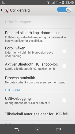 I menyen for utviklervalg finner du mye moro.