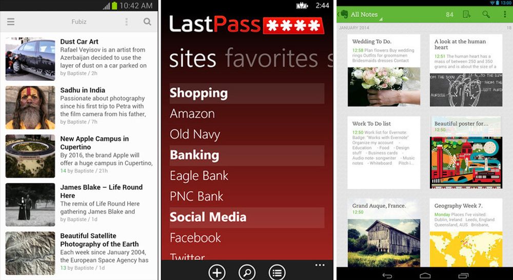 Kurts favoritter: Feedly, LastPass og Evernote.