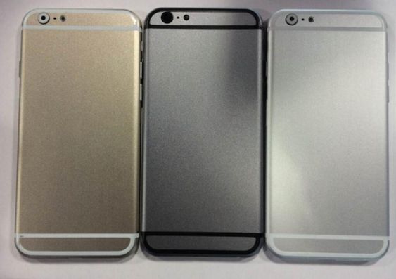 Dette skal være «mockups» som viser de tre fargene iPhone 6 vil komme i. Bildene kommer fra Sonny Dickson, som tidligere har vært svært treffsikker i sine Apple-lekkasjer.