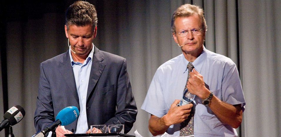Finansdirektør Richard Aa og konsernsjef Jon Fredrik Baksaas er fornøyd med de fleste tall de kunne presentere onsdag. Men kan konstatere at det ikke alltid er "deilig å være norsk i Danmark".