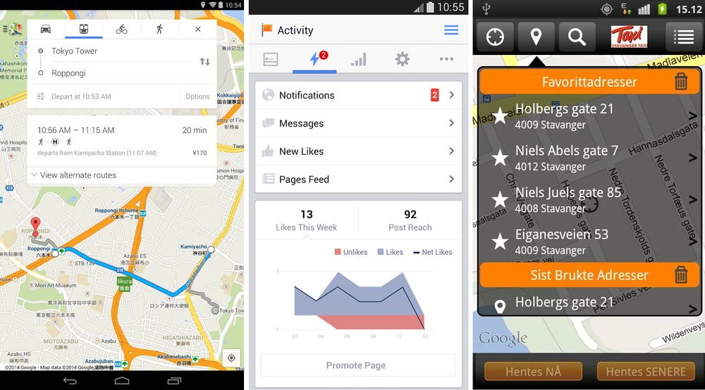 Jørgens favoritter: Google Maps, Facebook Pages Manager og Taxifix.