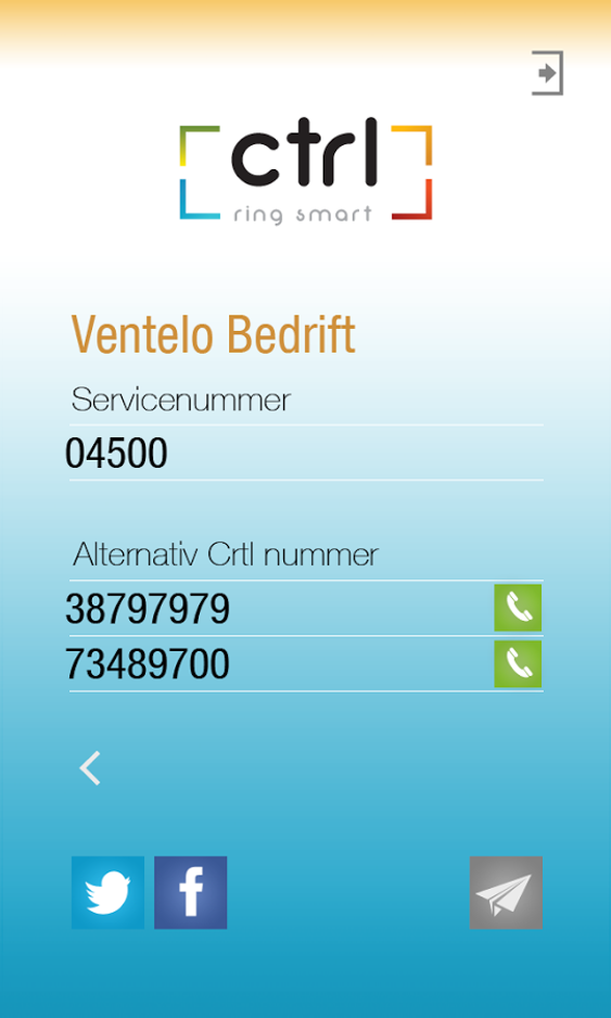 Slik er grensesnittet i appen Ctrl Ring Smart.