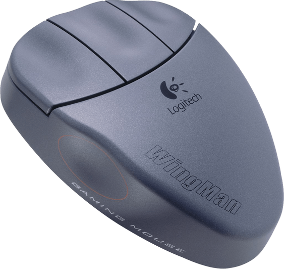Logitech Wingman Gaming Mouse med sine tre klassiske knapper.