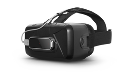 Slik ser det ut når Leap Motion-sensoren festes til Oculus Rift-brillene.