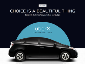 UberX, den billigste tjenesten appen tilbyr.
