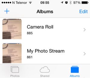 Gå til «album», og slett bildene dine fra både kamerarullen og iCloud-bildestrømmen. .