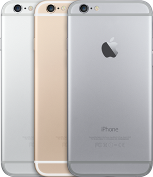 iPhone 6 fås i tre ulike farger.