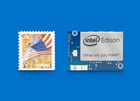 Intel Edison er knapt større enn et frimerke.