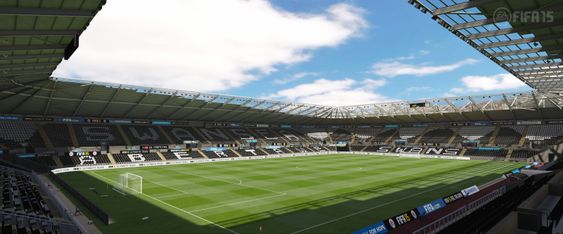 Swansea-fansen får spille på en autentisk Liberty Stadium.