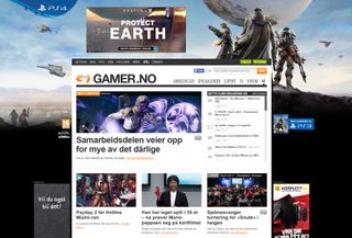 Activision har tapetsert Gamer.no med Destiny-bannere i forbindelse med lansering av spillet sitt.