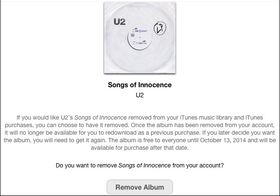 Nå kan du fjerne U2-albumet med ett klikk.