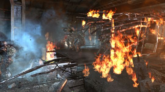 Spektakulære flammehav i Metroen.