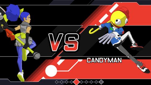 Alt fra teksttypen til menyene og hele veien til den mannlige annonsøren er som hentet rett fra Super Smash.