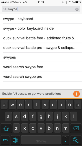 Foreløpig har vi ikke funnet et eneste tastatur med støtte for norsk språk i App Store. Forhåpentligvis legges støtten til snart.