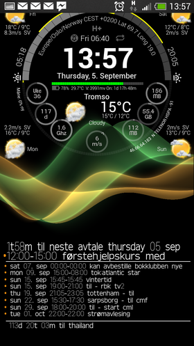 På Teebeez' hjemskjerm kan man få oversikt over mye rart, ved hjelp av store widgets.