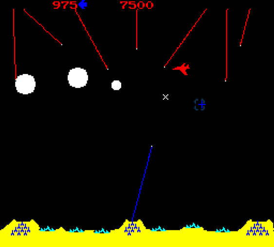 Arkadeversjonen av Missile Command. (bilde: Joachim Froholt/Gamer.no).