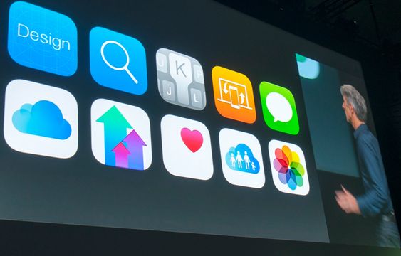 Federighi viser funksjoner i iOS 8.