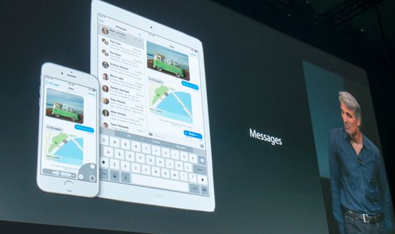 Federighi viser funksjoner i iOS 8.