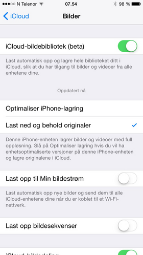 iCloud-bildebibliotek-funksjonen synkroniserer bilder på tvers av alle Apple-enhetene dine.