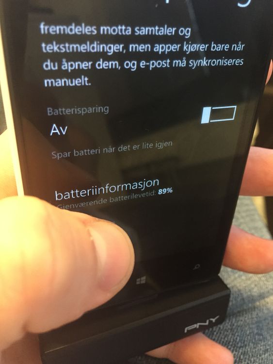 Dingsen ladet bare opp til 90 prosent.