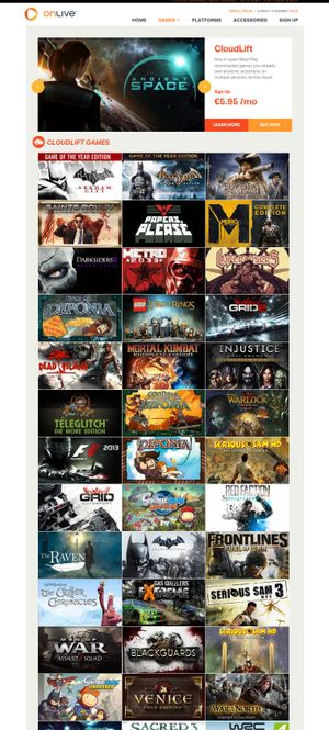 OnLive byr på en rekke spill.