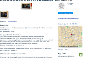 Annonsen er nå stoppet av Finn.no.
