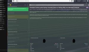 Venstremenyen er en av endringene i Football Manager 2015. (Skjermbilde: Gamer.no).