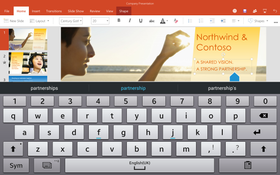 Slik ser Word for Android-nettbrett ut.