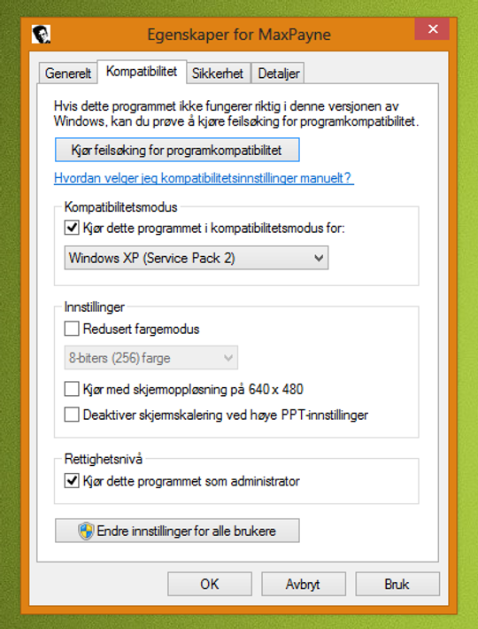 Kompatibilitetsmodus forsøker å bøte på dårlig programmering og gir deg mulighet til å kjøre spill som i dag ansees som en sikkerhetstrussel.