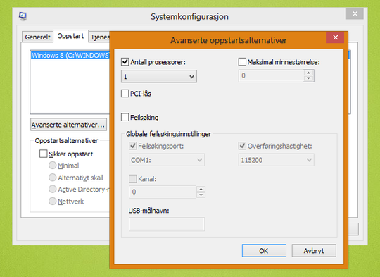 Du kan også låse prosessoren til å bruke kun én kjerne rett fra Windows, men dette går utover ytelsen til hele systemet.