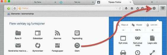 Slik legger du til den nye Glem-knappen i Firefox.