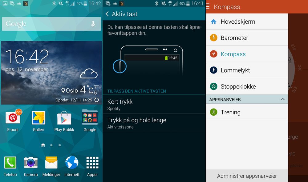 Samsung-menyene har med tiden blitt en blanding av Touch Wiz slik vi kjenner det, og Googles nye Android-design.