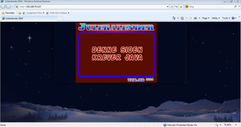 En adventskalender som krever Java er kanskje ikke så vanlig, men ikke helt utenkelig heller.