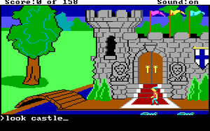 Skjermbilde fra det første King's Quest.