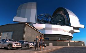 Teleskopet er innkapslet av en kuppel med en diameter på 85 meter.