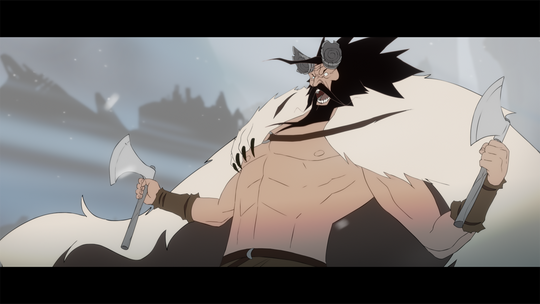 Ikkje terg ein berserker med to økser.