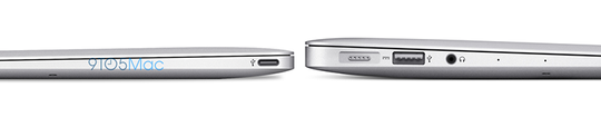 Så mye tynnere skal MacBook Air 12 (venstre) være enn den nåværende MacBook Air 13 (høyre).