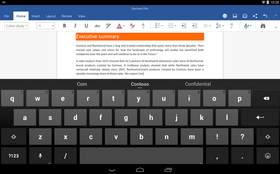Word for Android-nettbrett.